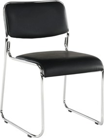 Scaun BULUT, negru, piele ecologica/metal, 50x56x76 cm