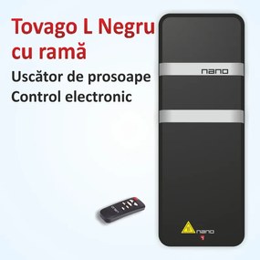 Plasma Termica incalzire infrarosu - Uscator prosoape - Tovago L cu rama 550W - Negru