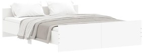 3203747 vidaXL Cadru de pat cu tăblie la cap și picioare, alb, 140x200 cm