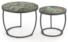 Set de 2 mese de cafea AURORO, verde/antracit