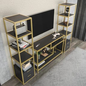 Comoda TV Robbins - Gold, Antracit