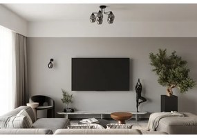 Lustră pe tijă FILLAN 5xE27/60W/230V neagră Sollux SL.1145