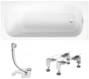 Pachet cada dreptunghiulara otel BetteForm 150x70cm, cu sifon Viega Simplex si picioare, 2941-000+B23-1500+285357