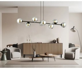 Lustră pe cablu ROSSI 8xE14/10W/230V negru/gri