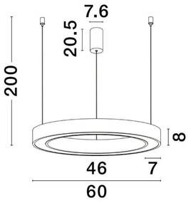 Pendul LED dimabil design modern MORBIDO negru