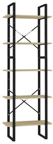 3081981 vidaXL Bibliotecă 5 rafturi stejar sonoma 60x30x175 cm, lemn prelucrat