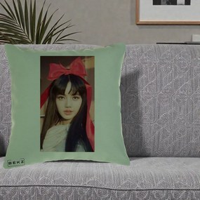 Perna Personalizata K-pop BLACKPINK Rose cu Funda Rosie, 40x40 cm, Verde, Husa Detasabila, Perna Inclusa, BEKZ®