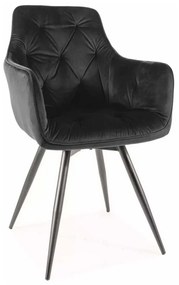 Scaun de bucătărie Garrus Velvet, negru