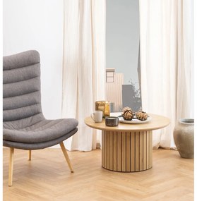 Măsuță de cafea rotundă cu blat în decor de stejar ø 80 cm Yale - Actona