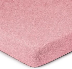 Cearșaf de pat 4Home din frotir, roz, 90 x 200 cm, 90 x 200 cm