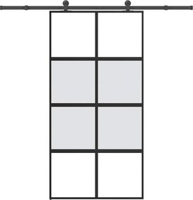 vidaXL Ușă glisantă cu set de feronerie sticlă temperată și aluminiu