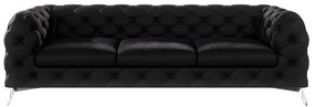 Canapea neagră cu tapițerie din catifea 243 cm Chelsea – Ropez