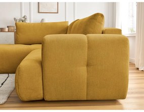 Colțar galben muștar extensibil/cu spațiu de depozitare (cu colț pe partea stângă/în formă de ”L”) Fuji – Bobochic Paris