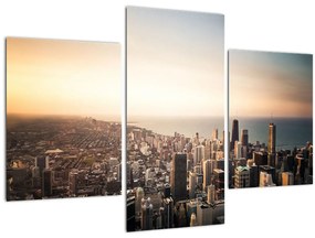 Tablou apusului de soare deasupa orașului (90x60 cm)