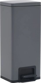 vidaXL Coș de gunoi cu pedală anti-amprentă, gri, 30L, oțel inoxidabil