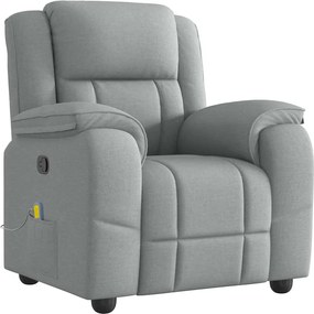 vidaXL Fotoliu de masaj rabatabil, gri deschis, textil