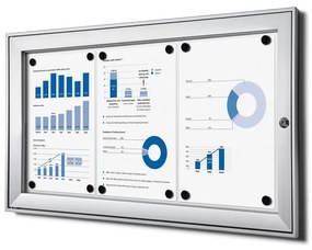 Vitrina interioara cu incuietoare pentru informatii 3 x A4, aluminiu