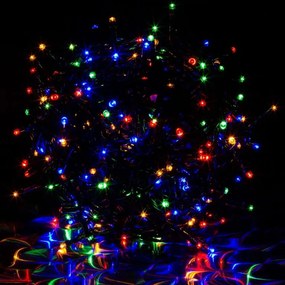 Iluminat LED de Crăciun-5m, 50 LED-uri,colorat,  cablu verde