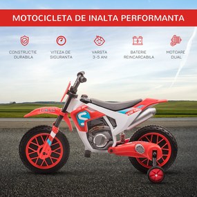 Motocicleta de Cros Electrica pentru Copii HOMCOM, Baterie 12V | Aosom RO