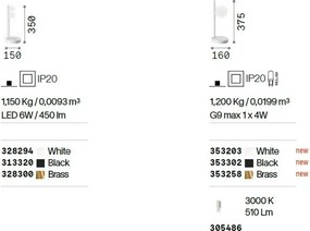 Veioza/Lampa de masa stil minimalist BINOMIO TL1 BIANCO