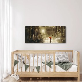Tablou - Femeie într-o noapte ploioasă (120x50 cm)