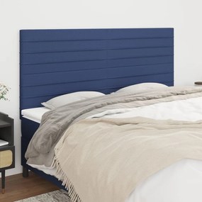 3116492 vidaXL Tăblii de pat, 4 buc, albastru, 90x5x78/88 cm, textil