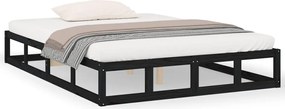 vidaXL Cadru de pat, negru, 200x200 cm, lemn masiv