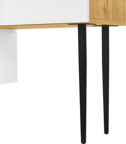 Comodă TV cu lungime reglabilă, design modular 2-piese, 130-220L x 30P x 63,4Î cm, Culoare naturală