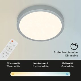 Plafonieră LED dimabilă RUNA LED/18W/230V Briloner 3701-014 + telecomandă
