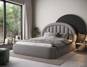 Pat cu cadru metalic si spatiu pentru depozitare, 160x200 cm, Tapedo, Eltap (Culoare: Bej / Amore 01)