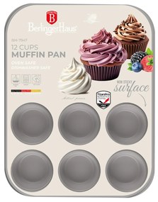 Tava muffins 12 forme Taupe Berlinger Haus BH 7947, antiaderenta, gri