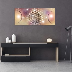 Tablou - Mandala cu elemente (120x50 cm)