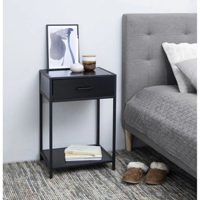 Noptieră Actona Seaford, negru