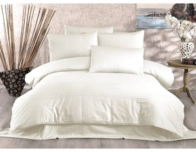 Lenjerie de pat crem din bumbac satinat pentru pat de o persoană 140x200 cm Lilyum – Mijolnir