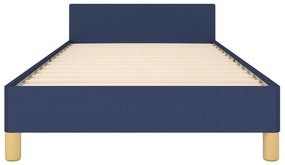 Cadru de pat cu tablie, albastru, 90x190 cm, textil Albastru, 90 x 190 cm, Design simplu