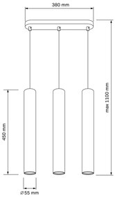 Lustră pe cablu LUNGOMARE 3xGU10/10W/230V crom