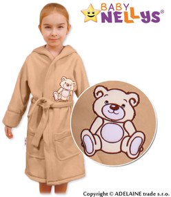 Halat de baie copii Baby Nellys - Ursuleț - bej / cafea 86 (12-18 m)