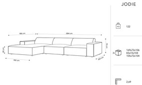 Colțar bej cu tapițerie bouclé (pe partea stângă) Jodie – Micadoni Home