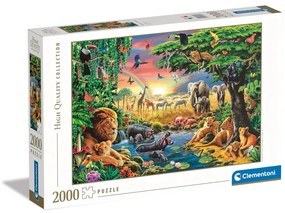 Animale African Gathering Puzzle Safari 2000 de piese Clementoni