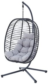 Autronic Fotoliu suspendat, metal, polyrattan,gri, A Z-V1289 GREY