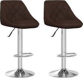 vidaXL Scaune de bar, 2 buc., maro, piele ecologică