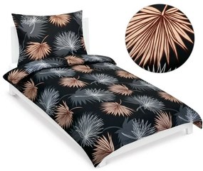 Bellatex Lenjerie de pat din bumbac Palm Leafnegru, 140 x 200 cm, 70 x 90 cm