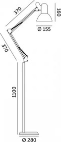 Lampadar flexibil AURIQ 1xE27/60W/230V 184 cm negru