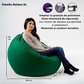 Fotoliu Relaxo XL, Material impermeabil - Gri inchis