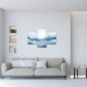 Tablou - Nori și valuri, acuarelă (90x60 cm)