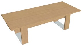 Masă de conferință Verno+ S 240 x 100 cm, stejar deschis / portocaliu