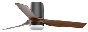 Ventilator LED dimabil de tavan FARO 33835WT-1TW MINI PUNT TUB S 10W/230V maro/negru d. 90 cm WT + telecomandă