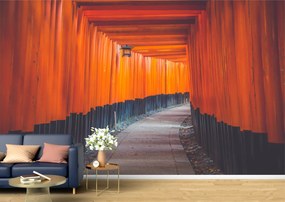 Tapet Premium Canvas - Coridorul portocaliu