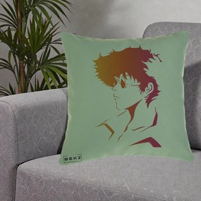 Perna Decorativa Cowboy Bebop Spike Silueta Gradient, 40x40 cm, Verde, Husa Detasabila, Perna Inclusa, BEKZ®