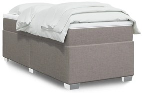 vidaXL Pat box spring cu saltea, gri taupe, 80x200 cm, textil